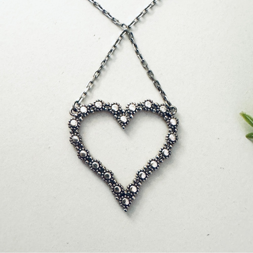 BRIGHTON Twinkle Silver Heart Crystals Necklace - Picture 8 of 12
